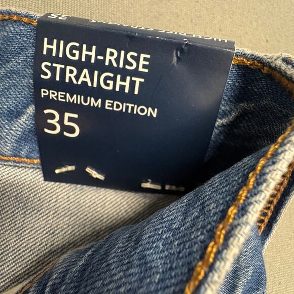 J.CREW Factory‎ Women's High Rise Straight Crop Jeans Sz 35 Premium Edition Plus - Picture 6 of 13